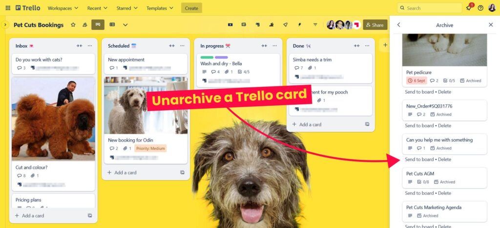 How do i unarchive a card in Trello? 2 unarchive trello card